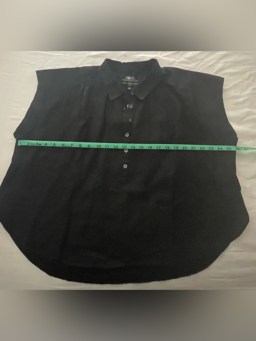 J. Crew Black Short Sleeve Button-Front Linen-Blend Blouse - Picture 3 of 4